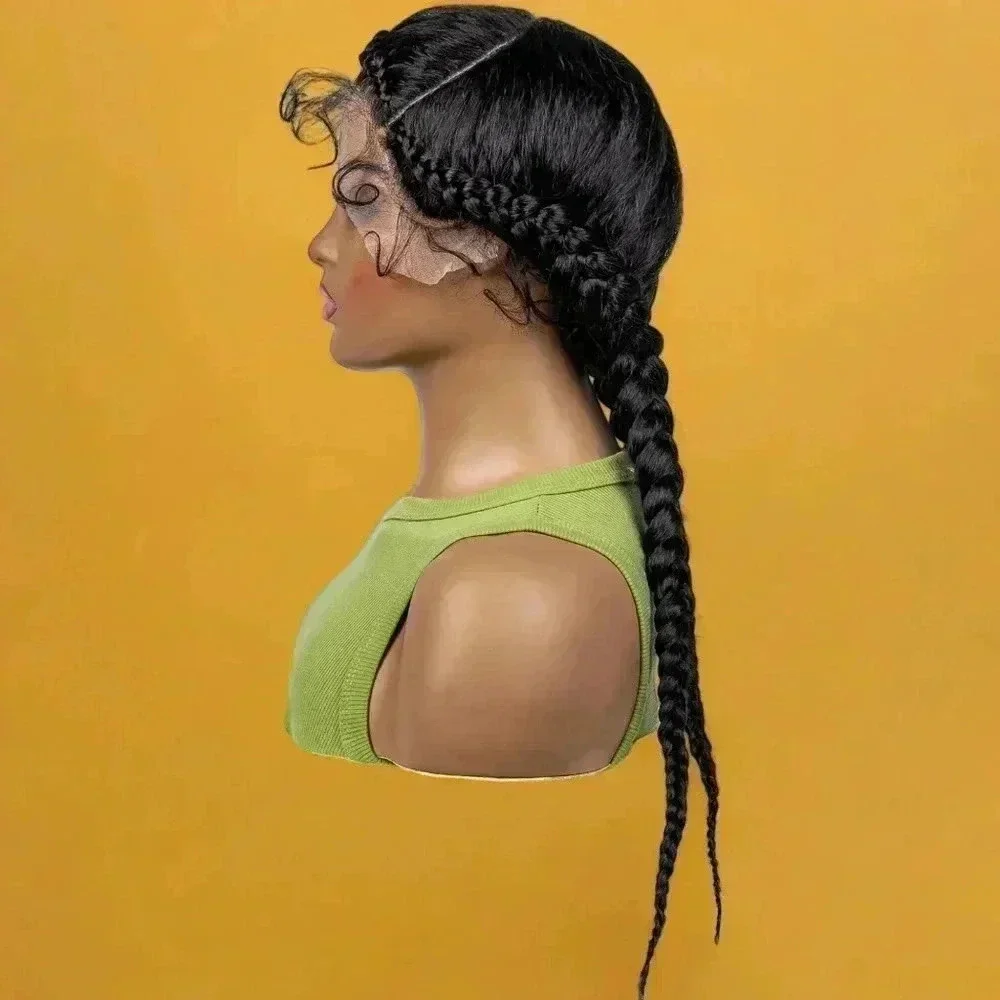 Braided  lace Wig -  elegant 2 feeding cornrows, Natural Baby Hair, NWT - Picture 7 of 9